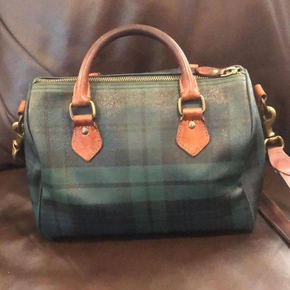 MRALPH LAUREN Black Watch Plaid Crossbody Duffle Shoulder Doctor Bag Speedy 25 - Picture 9 of 17